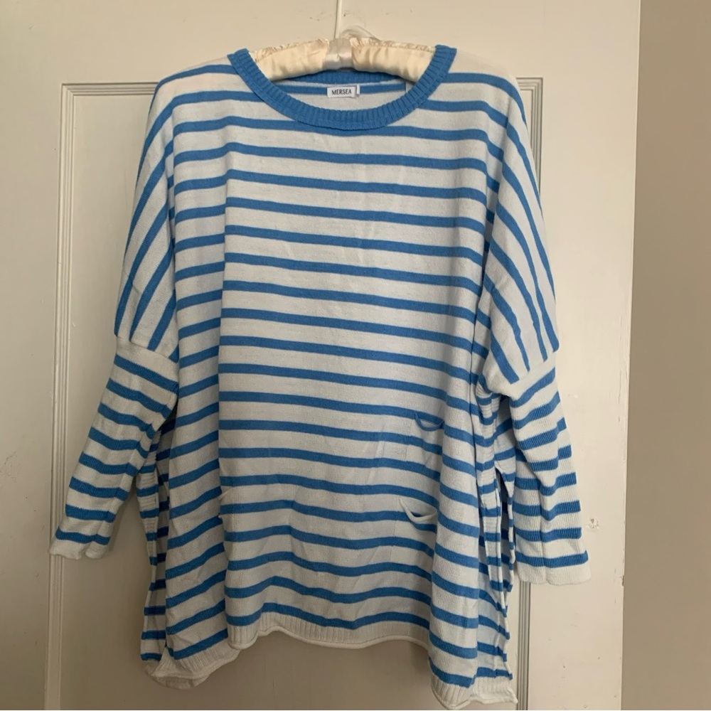 NWOT Mersea Catalina Sweater in o/S. Bright blue and white  stripe